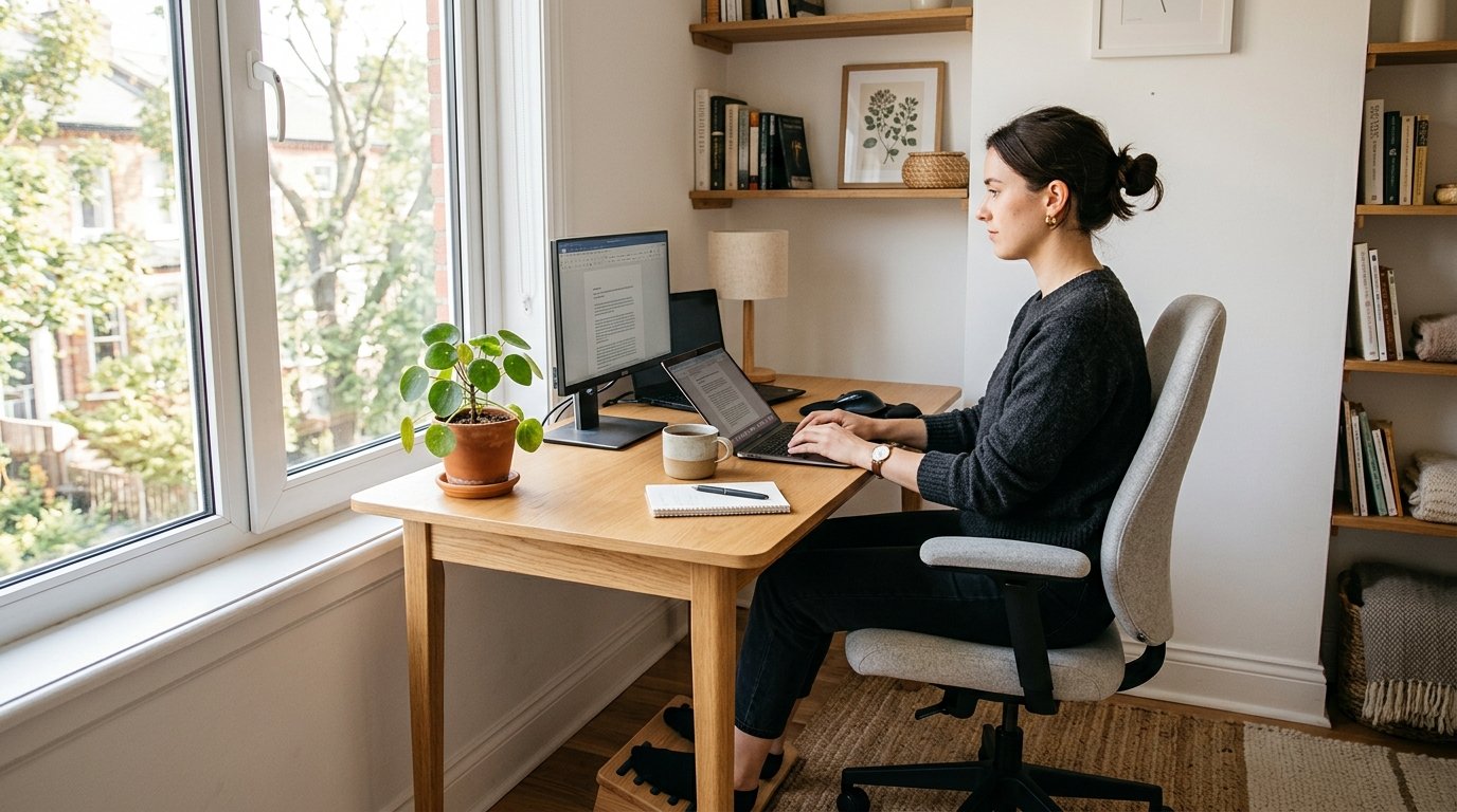 Ergonomia em Home Office Pequeno: Como não Ter Dor nas Costas Sem Sala Dedicada