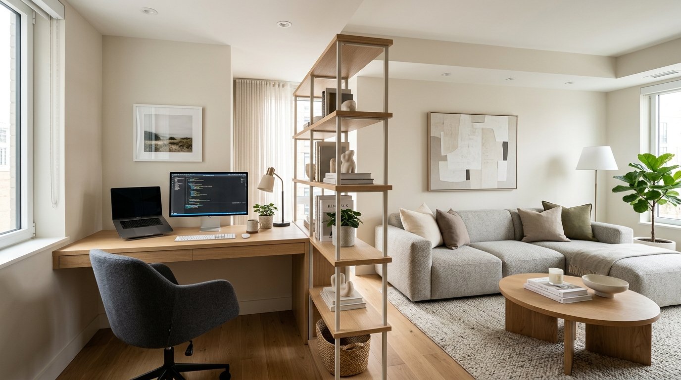 Home Office na Sala de Estar: Como Separar Ambientes Sem Fazer Reforma